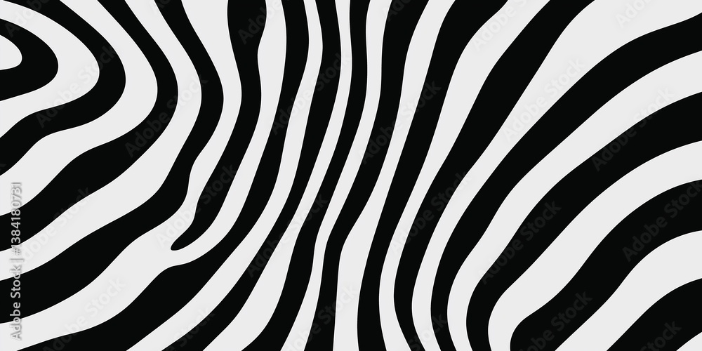 Wall mural abstract zebra-like pattern with wavy stripes.