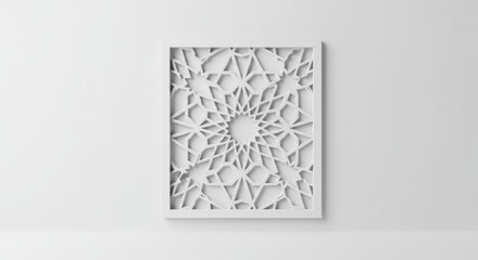 White On White 3d Geometric Pattern Islamic Design Elegant Subtle Papercut Effect 20 