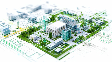 High Angle View Of Modern Cityscape Design