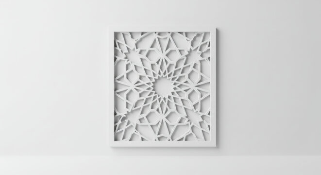 White On White 3d Geometric Pattern Islamic Design Elegant Subtle Papercut Effect 20
