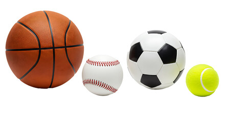 balls in sport isolated on white background  