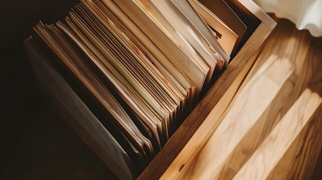 Organized books and folders on a shelf, showcasing simplicity and order in a minimalist workspace
