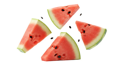 Falling watermelon isolated on white background 