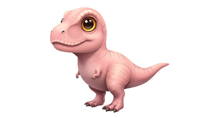 pink dinosaur cartoon isolated on white background 