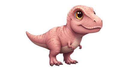 pink dinosaur cartoon isolated on white background 