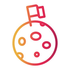 landed Line Gradient Icon