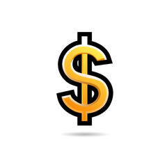 dollar sign isolated on white