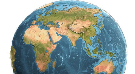 globe on white background about pangea