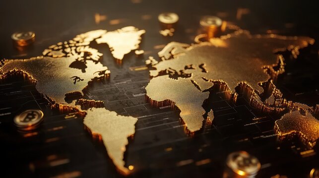 Fototapeta Global financial map