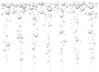 Vector illustration of water bubbles rising in an underwater scene. The fizzy bubbles create an air-filled background, adding depth and tranquility.
