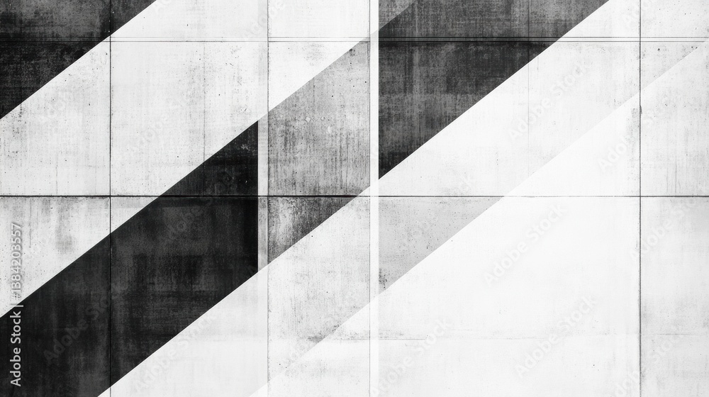 Poster Minimalist black and white abstract pattern with fine lines in smooth spacing and modern digital design features clean aesthetic for contemporary spaces