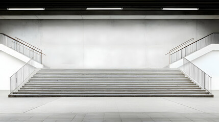 Obraz premium Empty Concrete Stairs In Modern Building Interior