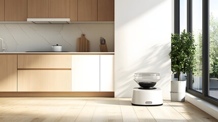 Pet food dispenser in kitchen
