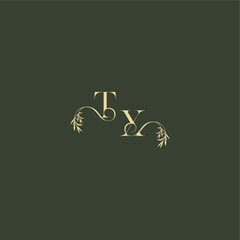 luxury wedding monogram TX logo design concept letter organic leaf initial