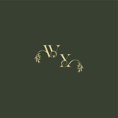 luxury wedding monogram WX logo design concept letter organic leaf initial