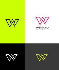 Modern Minimalist W Letter Logo Design Variations Branding Identity