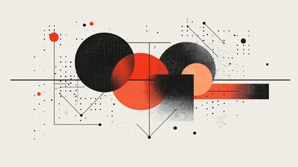 Obraz premium Modern abstract composition with geometric shapes and contrasting colors overlay