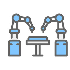 Robotic Surgery filled outline icon. Robotic Surgery color line illustration.