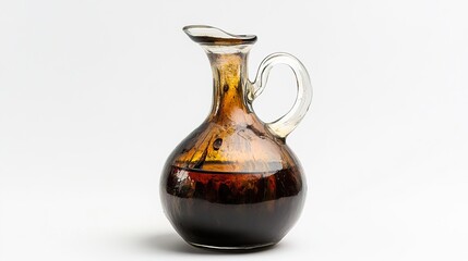 Dark Brown Glass Vinegar Bottle, Aged Drink in Elegant Jug