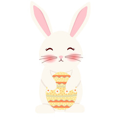 Easter Bunny Carrying a Colorful Egg