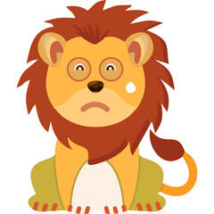 Fototapeta premium Lion With Cold Sweat Icon