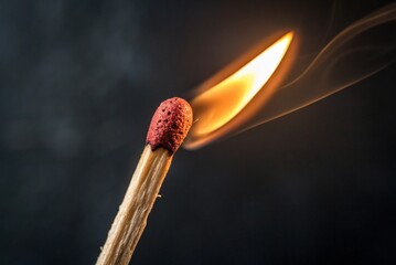 The Ignition of A Burning Matchstick Symbolizing Creativity and Ideas- generated by ai