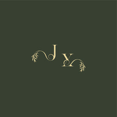 organic leaf initial logo design concept letter luxury wedding monogram JX