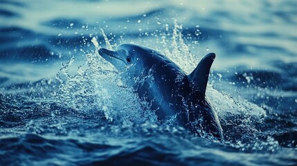 Obraz premium Dolphin leaping through ocean waves