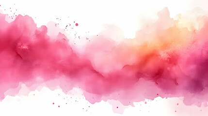 Abstract watercolor gradient with pink and orange hues Soft flowing patterns create a gentle artistic effect on a whi