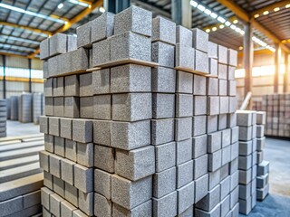 Gray Silicate Bricks Stacked - Industrial Construction