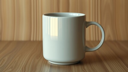 Minimalist Gold Mug, Wooden Texture, Vintage Typography