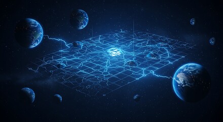 Earth Planets Connecting with Digital Network Grid in Dark Space