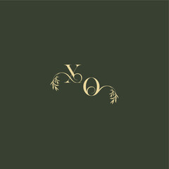XO letter luxury wedding monogram organic leaf initial logo design concept