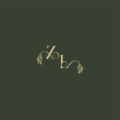 ZL letter luxury wedding monogram organic leaf initial logo design concept