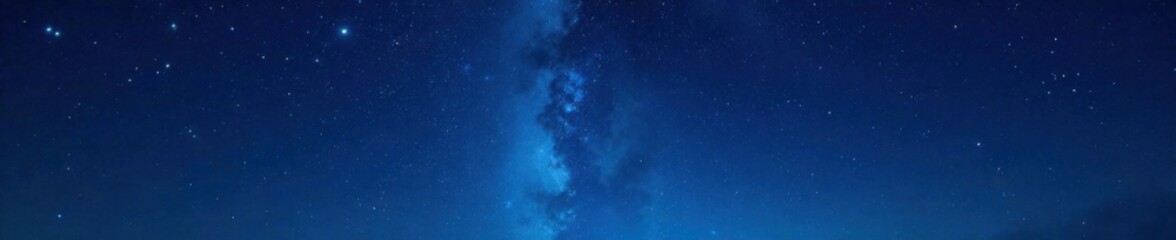 Obraz premium Deep blue sky with twinkling stars on a black canvas, night, stars