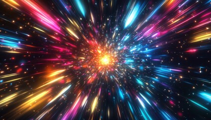 Cosmic energy explosion radiating outwards