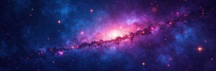 Obraz premium Deep Space Galaxy Background with Bright Stars, starry night, galaxy, cosmic scene