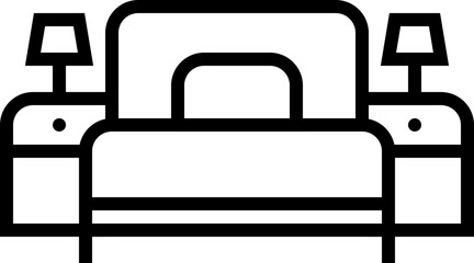 bedroom icon vector illustration. bed icon sign symbol pixel perfect design 