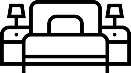 bedroom icon vector illustration. bed icon sign symbol pixel perfect design 