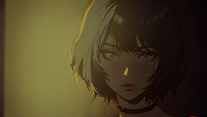 退廃的な世界の女　AI生成素材