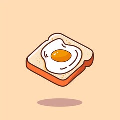 White Bread and Fried Egg Illustration