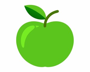 Green apple leaf  on white background