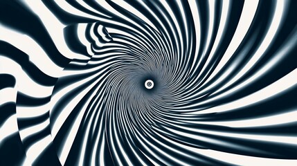 Hypnotic Spiral Black  White Vortex Illusion