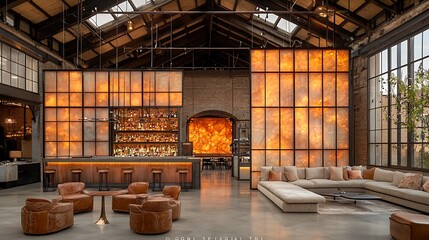 Industrial chic lounge area