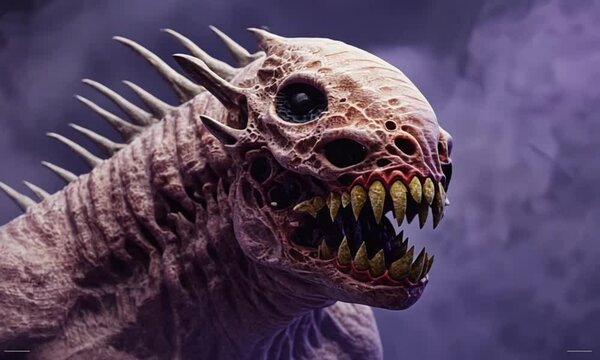 Abstract monster with glowing eyes. Ideal for fantasy, horror, and digital art themes.
