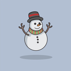 Vector illustration Christmas Snowman. Vector design Winter Snowman. Winter Christmas Snowman Icon design illustration and icon for website, digital and print