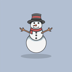 Vector illustration Christmas Snowman. Vector design Winter Snowman. Winter Christmas Snowman Icon design illustration and icon for website, digital and print