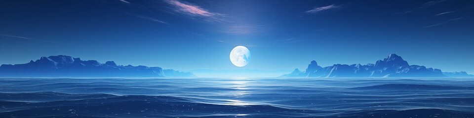 Serene Night Landscape: Lake and Mountain Silhouettes Under Starry Sky