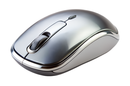 Sleek Wireless Computer Mouse Isolated on Transparent Background