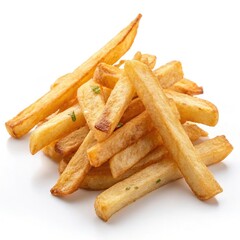 french fries on white background